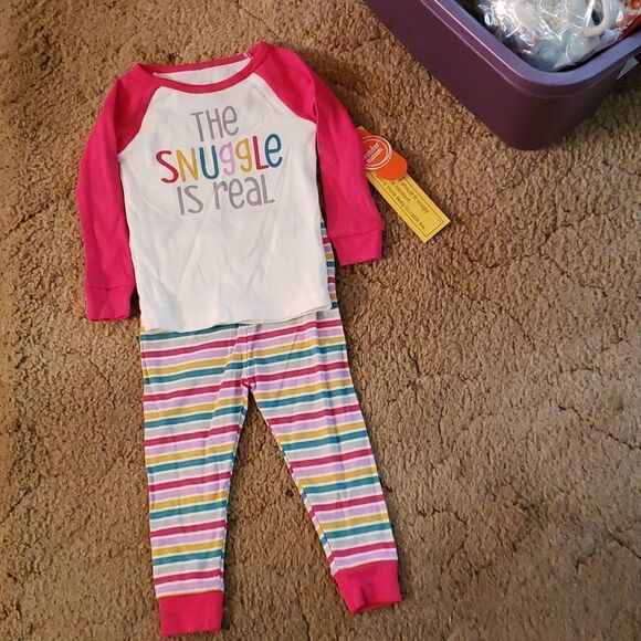NWT Cute Wonder Nation 2 Piece Pajama Set "THE SNUGGLE IS REAL" Sz 18 Mos - Picture 1 of 6